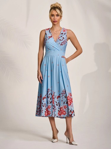 Jolie moi blue floral neck - jolie,