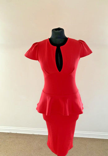 Jolie moi vibrant coral peplum - moi,
