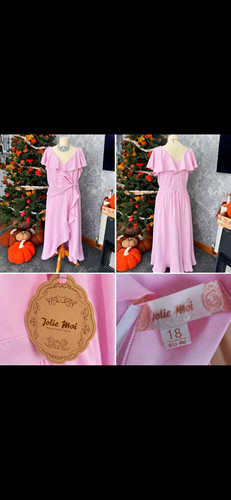 Jolie moi pink chiffon ruffle - chiffon,