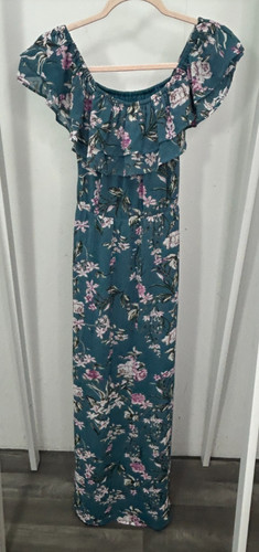 Jolie moi teal floral off - off, the