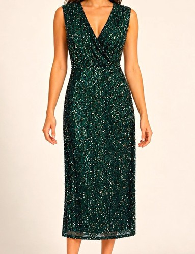 Jolie moi green sequin wrap - jolie,