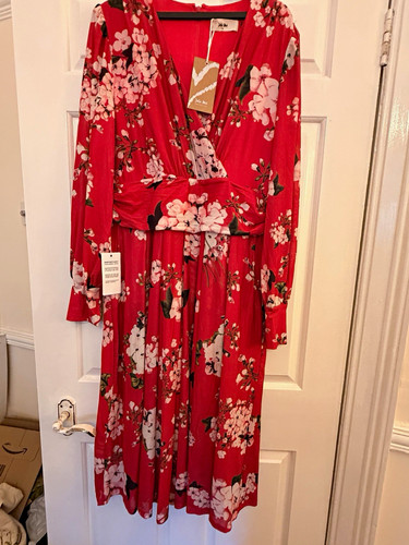 Jolie moi red - red, floral